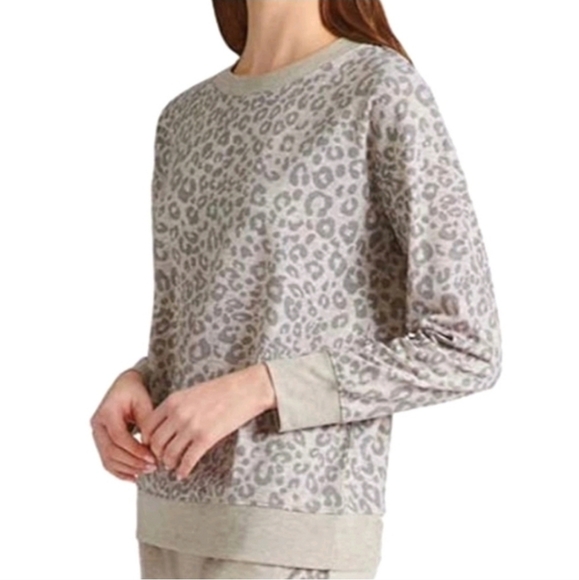 Splendid Leopard Print Long Sleeve Crew Sweater - Picture 1 of 16